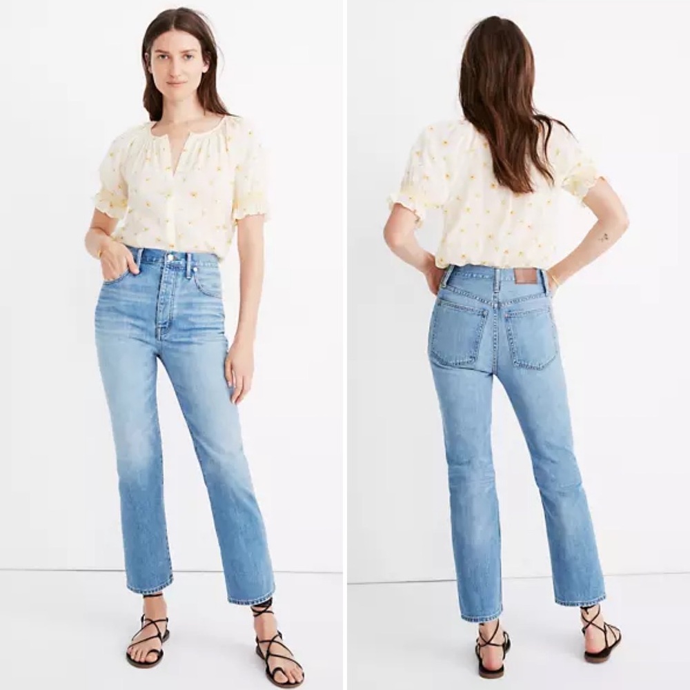 Madewell NWT Slim Demi Boot Cut Jeans Light Wash